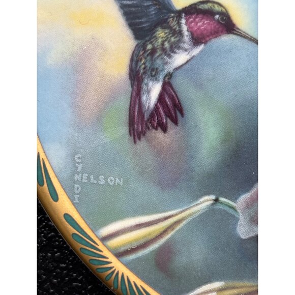 Pickard Collector Plate Ruby-Throated & Hummingbird Lilies by Cyndi Nelson - Picture 5 of 7